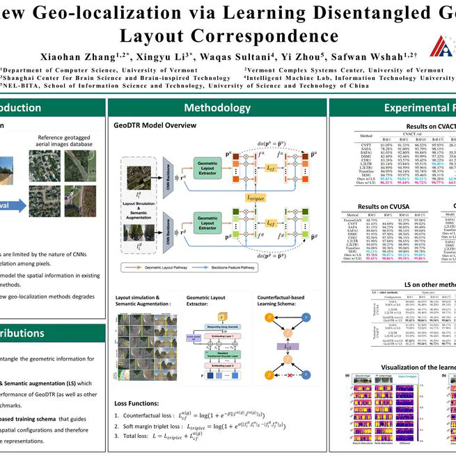 Cross-View Geo-Localization via Learning Disentangled Geometric Layout Correspondence